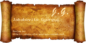Jakobovits Györgyi névjegykártya